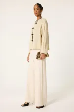 CONTRAST BUTTONED JACKET