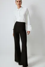 PANTALONS EN CRÊPE CÔTELÉS