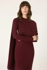 ŞAL DETAYLI ELBİSE