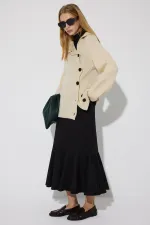 ASİMETRİK DÜĞMELİ TRİKO KAZAK