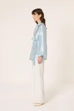 VESTE JACQUARD AVEC DÉTAIL DE CEINTURE