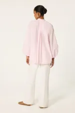 FRONT PLEATED POPLIN SHIRT FRONT PLEATED POPLIN SHIRT
