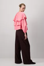 CHEMISE COURTE À VOLANTS