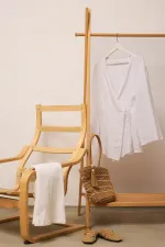 %100 KETEN KRUVAZE KİMONO