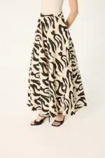 PATTERNED THIN GABARDINE SKIRT PATTERNED THIN GABARDINE SKIRT