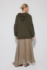 Balloon Sleeve Hooded Sweatshirt