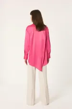 ASYMMETRICAL SATIN SHIRT