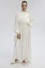 SATIN DRESS WITH TIE-DETAIL