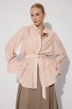 CHEMISE EN VISCOSE AVEC CEINTURE