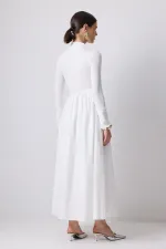 DRAPE DETAYLI ASİMETRİK ELBİSE