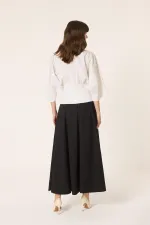 PLEATED GABARDINE SKIRT
