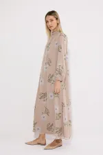 Robe longue doublée en mousseline