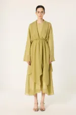 ASYMMETRICALLY CUT BELTED DRESS ASYMMETRICALLY CUT BELTED DRESS