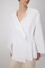 %100 KETEN KRUVAZE KİMONO