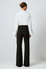 PANTALONS EN CRÊPE CÔTELÉS