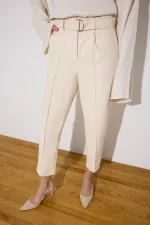 VEGAN LEATHER PANTS WITH BELT