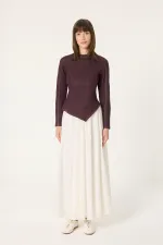 Ensemble blouse et jupe en denim Lycra 2 pièces