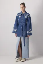 NAKIŞLI DENİM CEKET