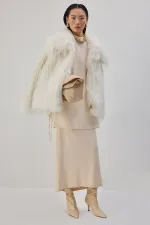 STAND COLLAR CREPE TUNIC