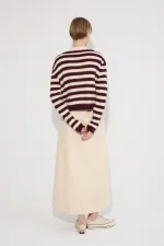 ŞARDONLU ÇİZGİLİ HIRKA