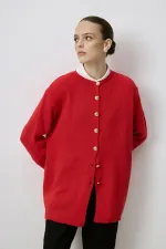 LONG CARDIGAN WITH GOLD BUTTONS