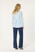 DÜĞME DETAYLI POPLIN GÖMLEK