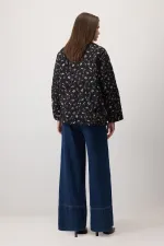 ÇİÇEK DESENLİ GABARDİN CEKET