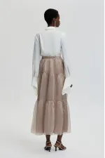 JUPE EN ORGANZA À VOLANTS