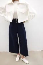 PİLELİ YÜKSEK BEL PANTOLON