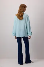 BUTTON DETAIL STRIPED POPLIN SHIRT BUTTON DETAIL STRIPED POPLIN SHIRT