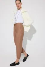 TİMSAH DESENLİ YÜKSEK BEL VEGAN PANTOLON