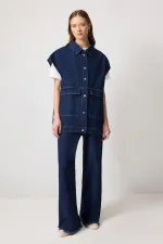 DENIM VEST WITH POCKETS