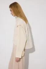 NAKIŞLI KISA GABARDİN YELEK