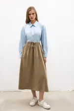 ELASTİK BEL CEPLİ ETEK