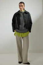 STAND-NECK KNITTED SWEATER STAND-NECK KNITTED SWEATER