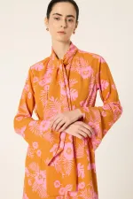 PLEATED PATTERNED DRESS PLEATED PATTERNED DRESS