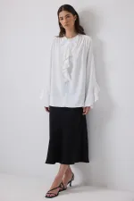 FIRFIR DETAYLI ŞİFON BLUZ