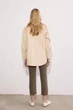 CHEMISE EN GABARDINE BRODÉE