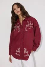 NAKIŞLI KETEN GÖMLEK