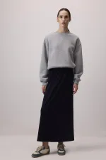 BASIC SKIRT WITH ELASTIC WAISTBAND BASIC SKIRT WITH ELASTIC WAISTBAND