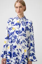 ÇİÇEKLİ VOLANLI ELBİSE