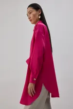 OVERSIZE BANTLI SATEN GÖMLEK