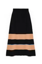JUPE EN MAILLE À RAYURES AVEC TAILLE ÉLASTIQUE