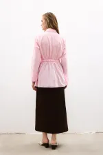 PEPLUM TUNIC WITH CORSET AT THE WAIST