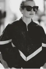 SEQUINED STRIPED CREPE JACKET