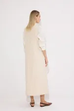 gilet en jean à col en V