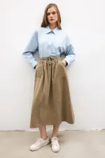 ELASTİK BEL CEPLİ ETEK