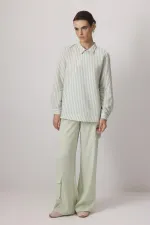 CHEMISE À RAYURES GAUFRÉES