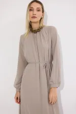 STAND-NECK CHIFFON DRESS STAND-NECK CHIFFON DRESS