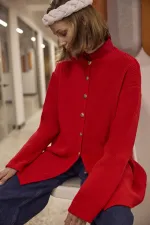 LONG CARDIGAN WITH GOLD BUTTONS